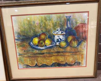 original vintage large framed still-life art