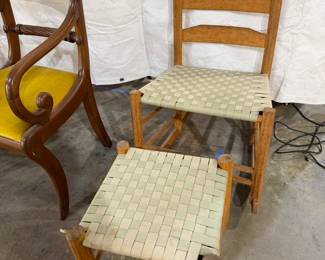 handmade vintage rocker with ottoman