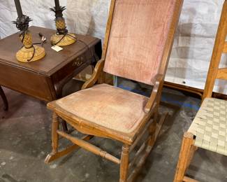 Vintage upholstered rocking chair