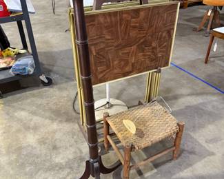 vintage set of TV tables with holder