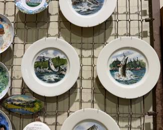rare vintage fishing series plates