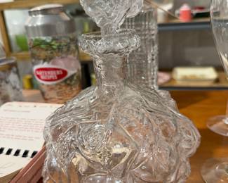 Beautiful antique glass rose carafe