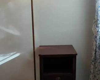 Bedside Table And Floor Lamp And Small Book Shelf