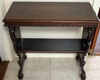 Vintage Carved Wood Side Table