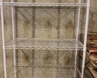 2 White Wire Shelving Racks