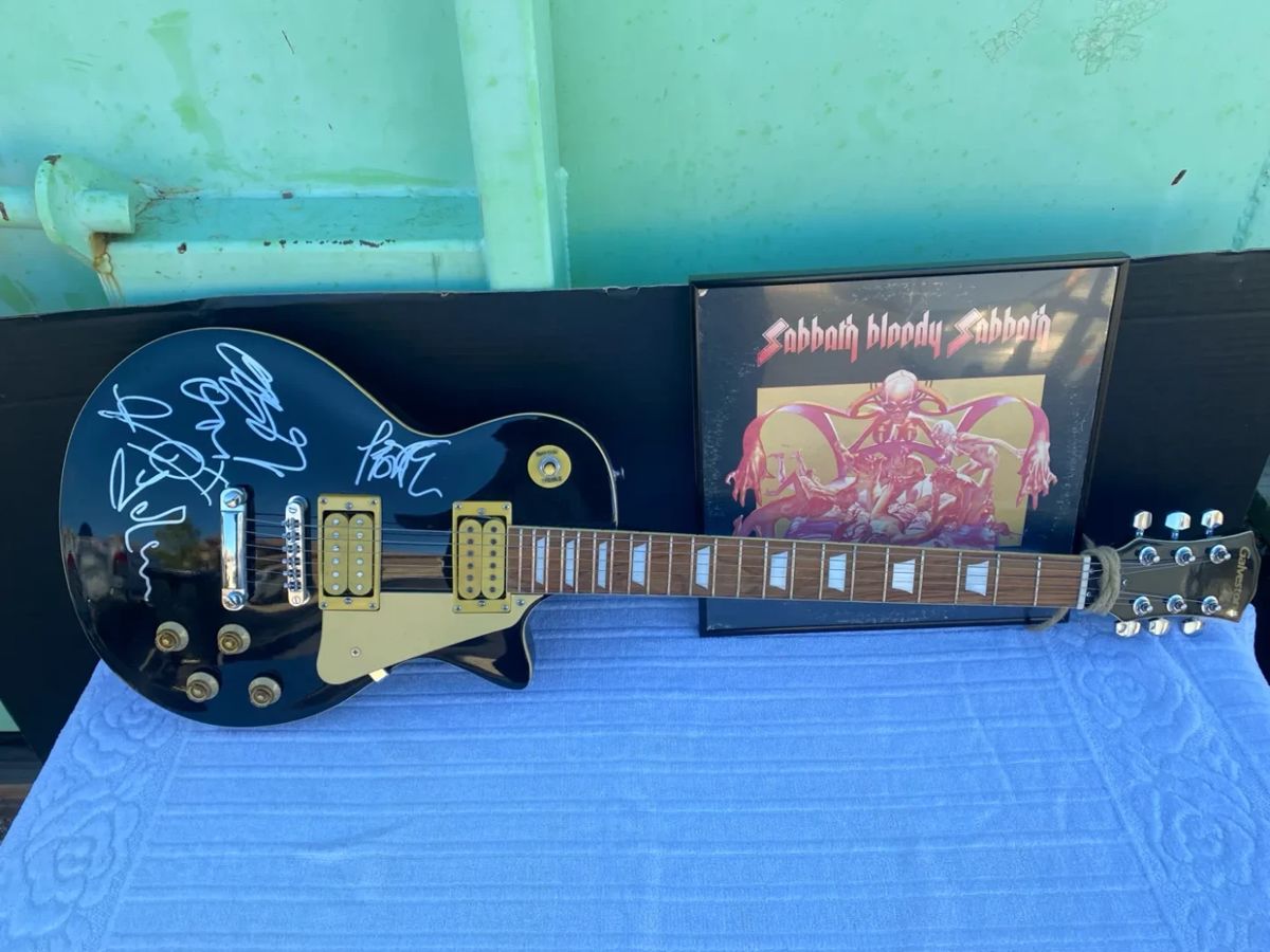 Black Sabbath Signed Les Paul Copy with COA
