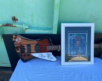 Motley Crue Signed Bass And Signed Poison Poster
