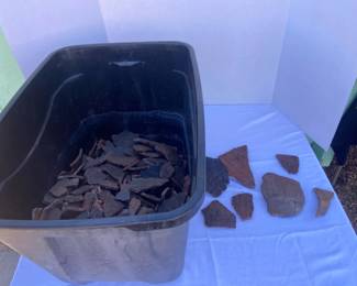 Pottery Shards By The Bin