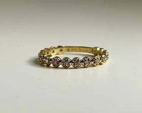 14K Gold with Diamonds Ring - Size 6 (1.3 Grams)