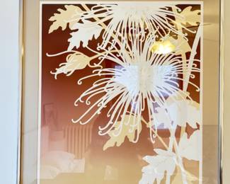 Framed Harol Lindergreen woodblock print signed and numbered