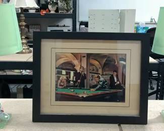 2 Lamps a Framed Portrait 