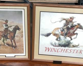 2 Framed Wild West Prints