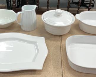 6 Piece White Dishes Assortment 