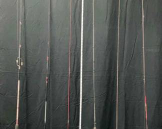 6 Fishing Rods Reels