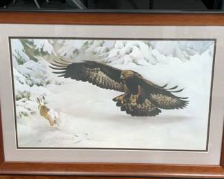 Signed Framed Print Of Golden Eagle