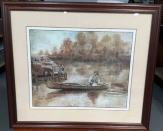 Framed Print Of Fishing Scene. 
