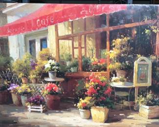 Canvas Reprint Art Garden Cafe