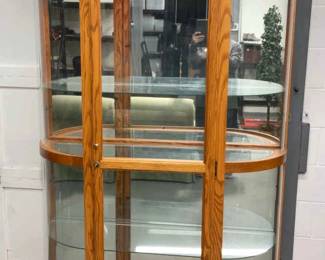 Large Oak Curio Display Cabinet