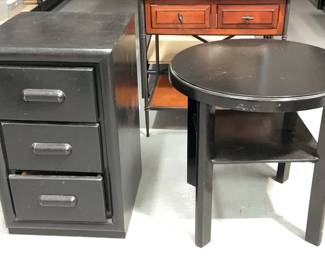 Black Side Table Nightstand 