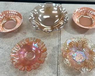 Peach Colored Decorative Glass Bowls