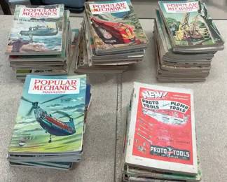 Vintage 60 Piece Collection of Popular Mechanics Magazines