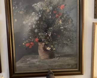 Framed Still Life Print "Flowers in a Vase" by  Pierre-Auguste Renoir