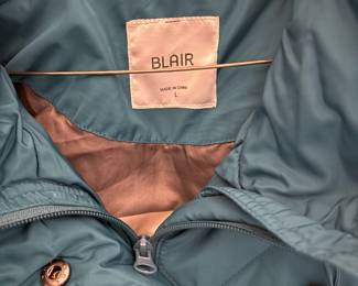 Blair Women's Turquoise Quilted Coat – Size Large