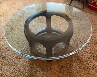 Round Glass Top Cocktail Table