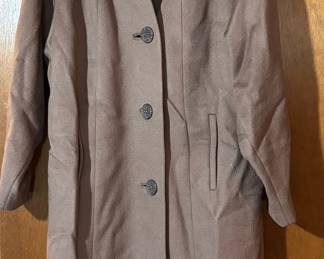 Circa 1960's Brown Swing Coat with Fur Collar