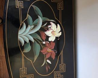 #17	Chinoiseries Mother of Pearl Hand Painted Accent Chest of 4 Drawers  - Hand-painted Top and Sides & Back - 36x19x30	 $600.00 
