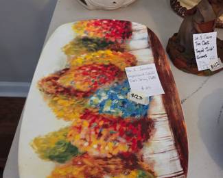 #123	Pier 1 Ironstone Impressionist Colorful Trees Serving Platter	 $25.00 
