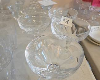 #76	Champagne/Sherbet - Set of 4 Heavy Crystal 4.75 " Tall	 $35.00 
