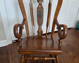 #8	Ethan Allen Rocker w/hand-painted Back & Center Spindle	 $30.00 
