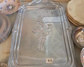 #73	Lenox Butlers Pantry Metal Silvertone Serving tray - 24.5x15.5	 $25.00 
