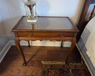 #24	Wood Side Table w/Glass protect top and 1 drawer - 29x18x26.5	 $65.00 

