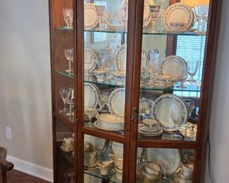 #45	Wood Half-Moon Lighted China Cabinet w/2 locking Glass Doors & 4 Glass Shelves - Glass 1/4" Thick - 48x14x76	 $275.00 
