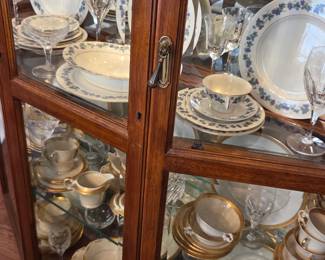 #45	Wood Half-Moon Lighted China Cabinet w/2 locking Glass Doors & 4 Glass Shelves - Glass 1/4" Thick - 48x14x76	 $275.00 
