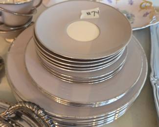 #74	Franciscan China "Claremont" 18pc Set (4 dinner plates)	 $50.00 
