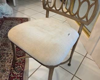 #26	Painted Metal Vanity Stool - (has some stains)	 $25.00 
