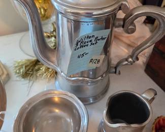 #128	Wilton 3 piece Pewter Coffee Set	 $45.00 
