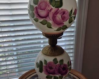 #39	Hand-painted Gone with the Wind Lamp with dual Lights in Both Globes - 25" Tall	 $75.00 
