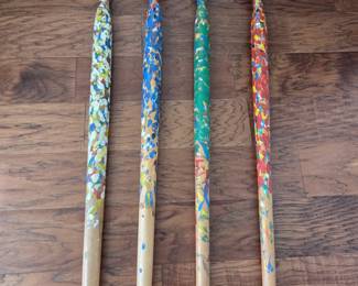 #16	Set of 4 Wooden Paintbrushes - Hand-painted - set of 4 40" Long	 $40.00 
