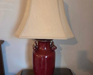 #20	Ceramic Lamp w/Wood Base Lamp - 32" Tall	 $40.00 
