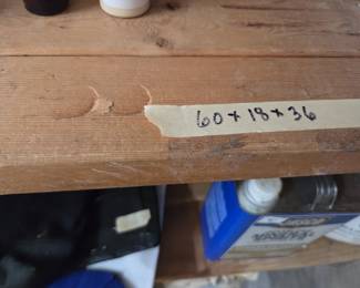 #153	Wooden 2 shelf Work Bench - 60x18x36	 $45.00 
