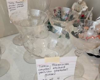 #96	Tiffin Franciscan Crystal Etched Persian Glasses - set of 4	 $20.00 

