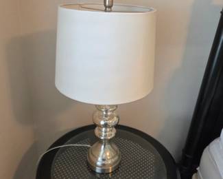 #4	Silver Crackle Glass Base Lamp - 28" tall	 $50.00 

