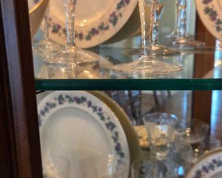 #45	Wood Half-Moon Lighted China Cabinet w/2 locking Glass Doors & 4 Glass Shelves - Glass 1/4" Thick - 48x14x76	 $275.00 
