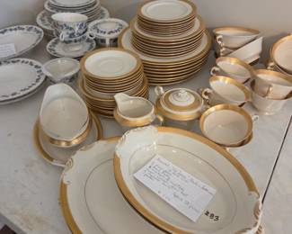 #83	Bracelet "Old Ivory" Made in America w/gold trim Mixed China Set - approx. 58 Pieces	 $175.00 
