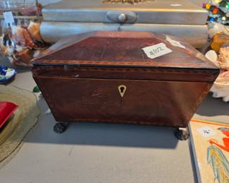 #102	Antique Wooden Sewing Box w/inside Tray	 $20.00 
