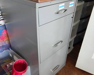#9	Metal Letter 3 drawer Filing Cabinet (no key)	 $20.00 
